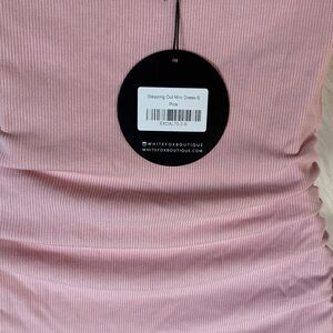 White Fox Boutique Blush Ribbed Mini Dress
